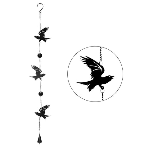 Wind Chime Raven Decorative