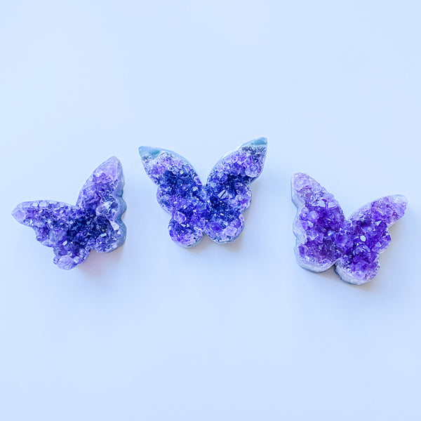 Amethyst druzy butterfly