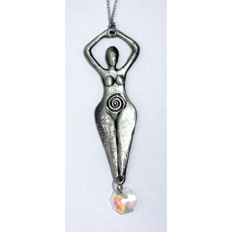 Suncatcher pewter Goddess with Crystal