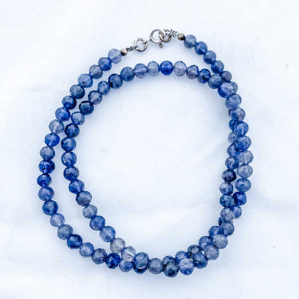 Necklace iolite facet bead