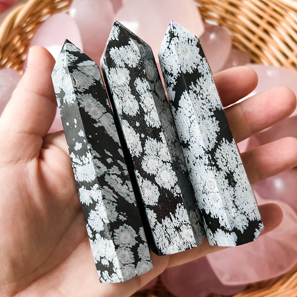 Snowflake obsidian point