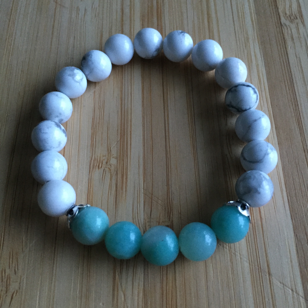 Bracelet 8mm amazonite/howilite