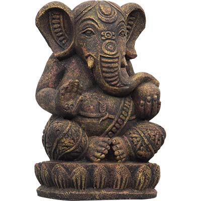 Statue stone red & gold Ganesha