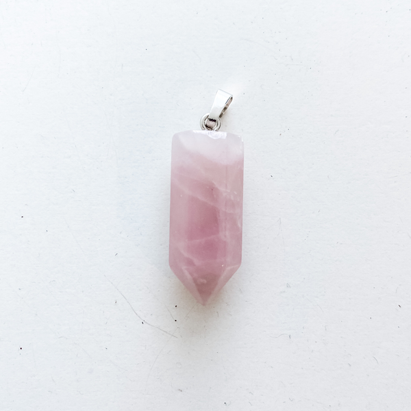 Pendant Rose Quartz Bullet Metal