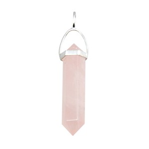 Point Pendant Rose Quartz Metal