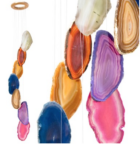 Agate wind chime rainbow