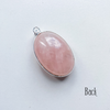 Pendant oval double sided rose quartz sterling silver