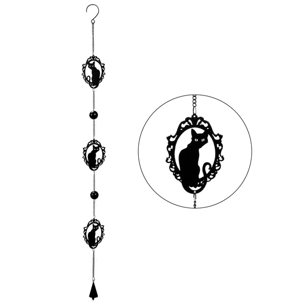 Wind Chime Cat Silhouette Decorative