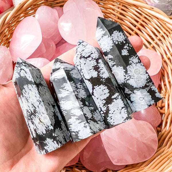 Snowflake obsidian point