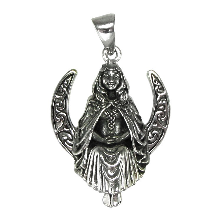 Pendant Silver Seated Moon Goddess