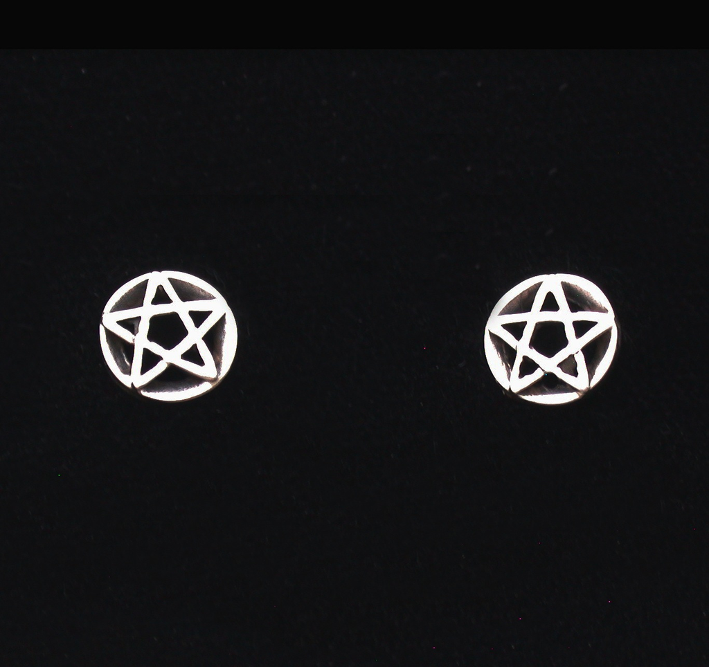 Earring Stud Pentacle Sterling Silver