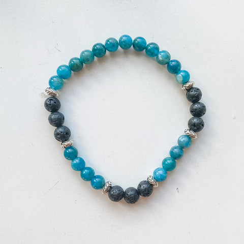Pisces 6mm astrology bracelet - Apatite