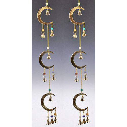 Windchime 3-Moon - Brass Chime With Beads