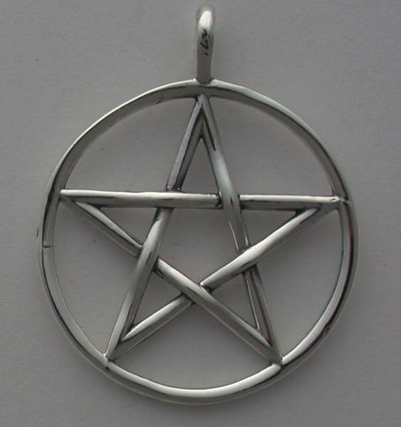 Pendant Pentacle 25mm w/Cast Bail SS