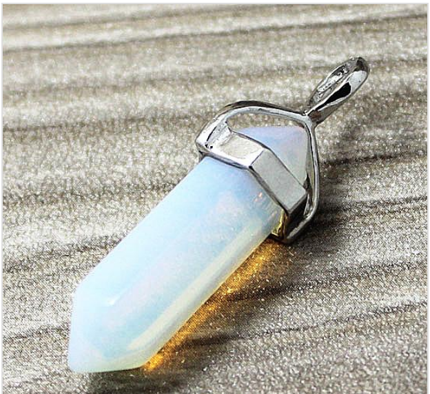 Point pendant opalite metal