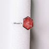 Ring rhodocrosite hexagon sterling silver