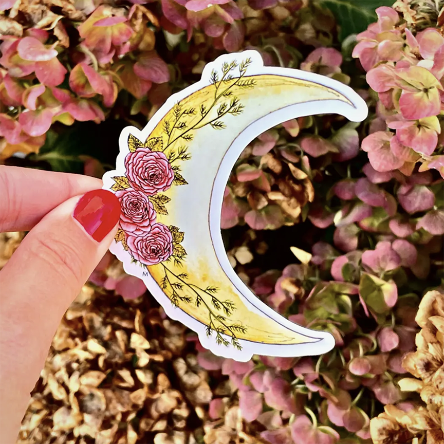 Handmade sticker - Botanical Moon