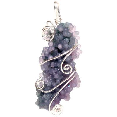 Pendant grape agate wire wrap