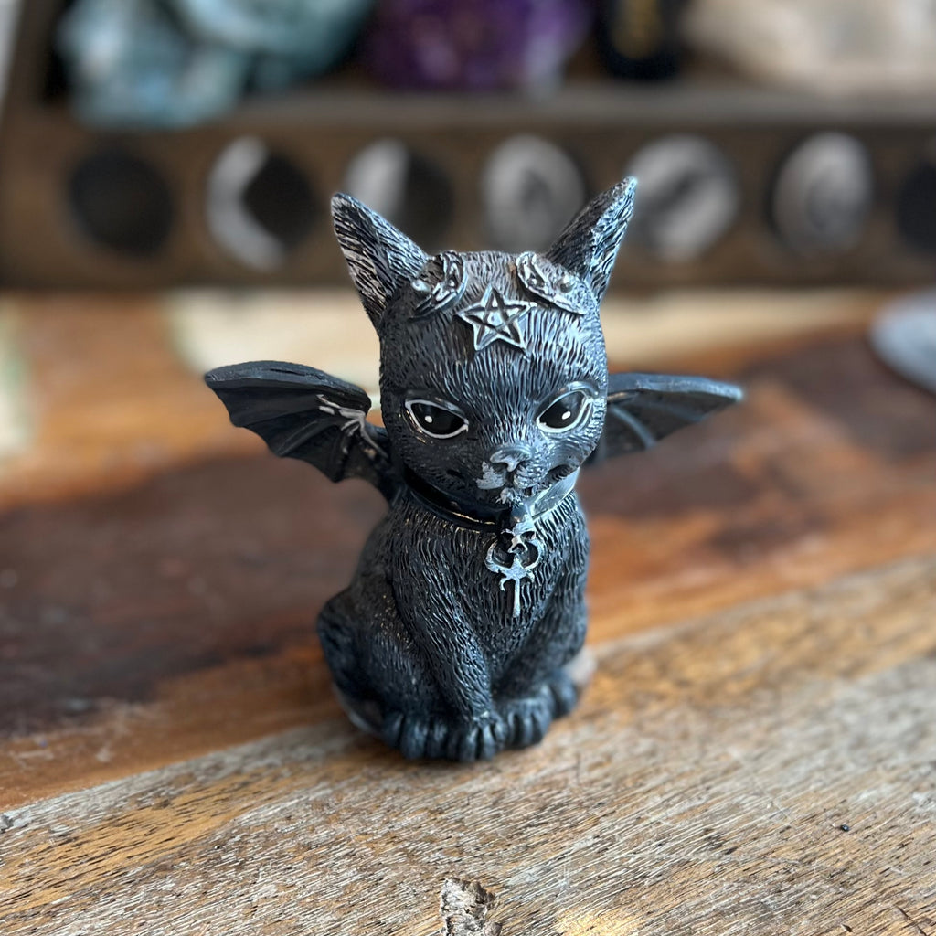 Bat Cat Resin Statue