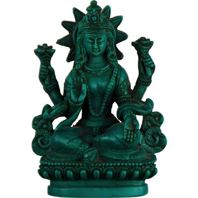 Statue Laxmi Turquoise Resin