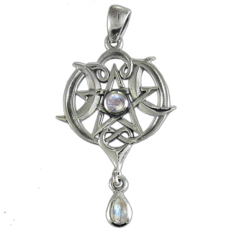 Pendant Pentacle Moonstone Sterling Silver