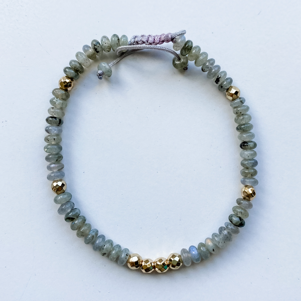 Braided Bead Bracelet Labradorite