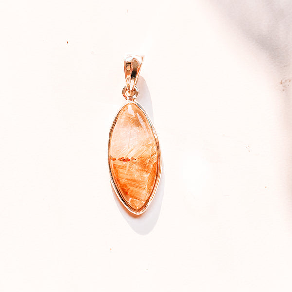 Pendant rutilated quartz sterling silver