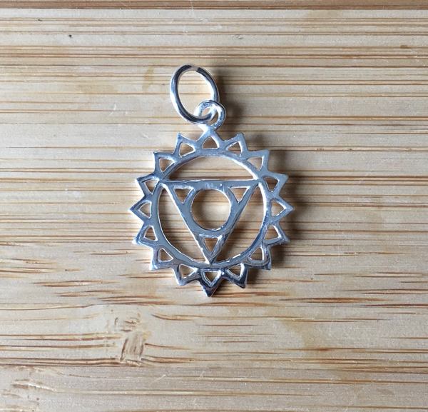 Pendant throat chakra sterling silver