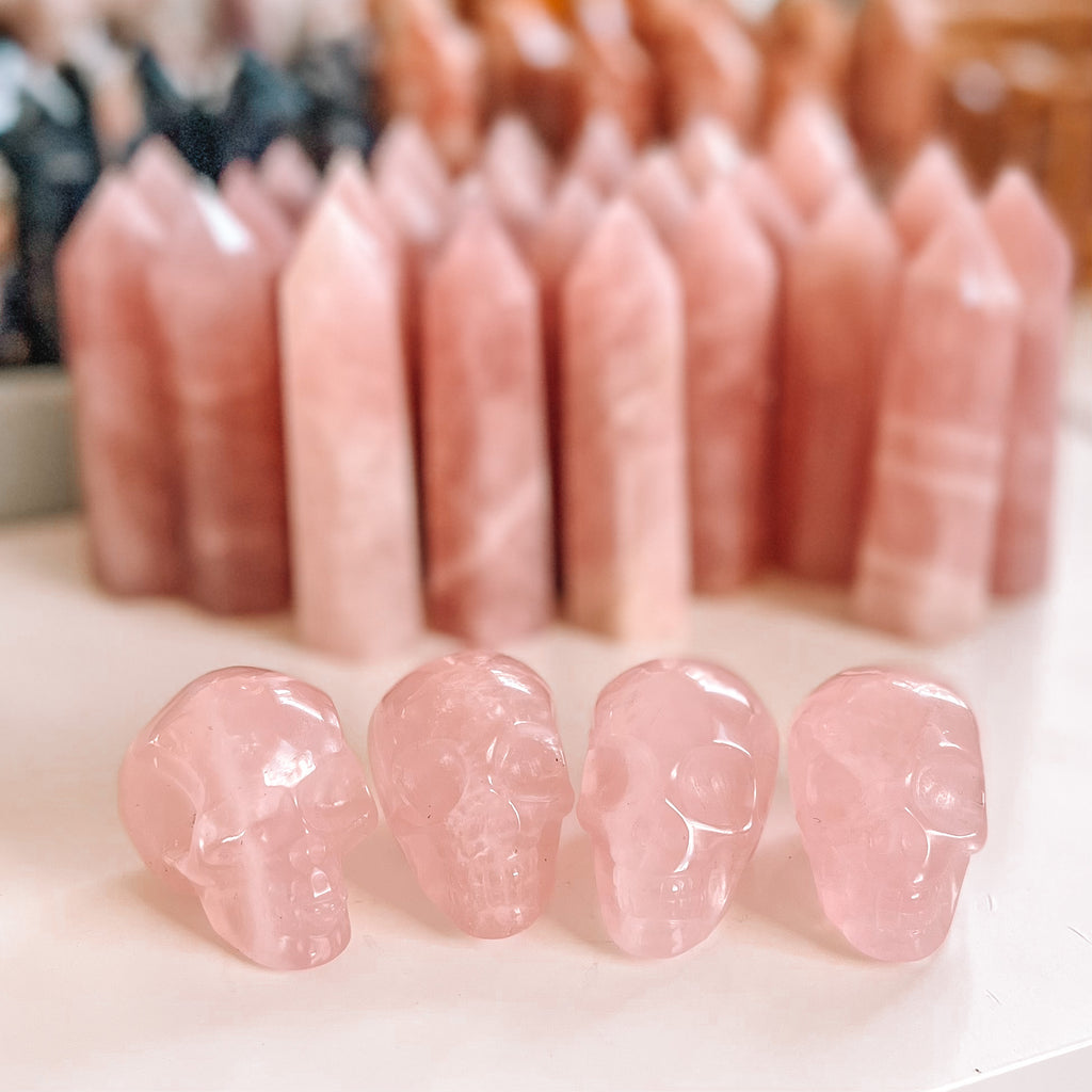 Rose Quartz Skull