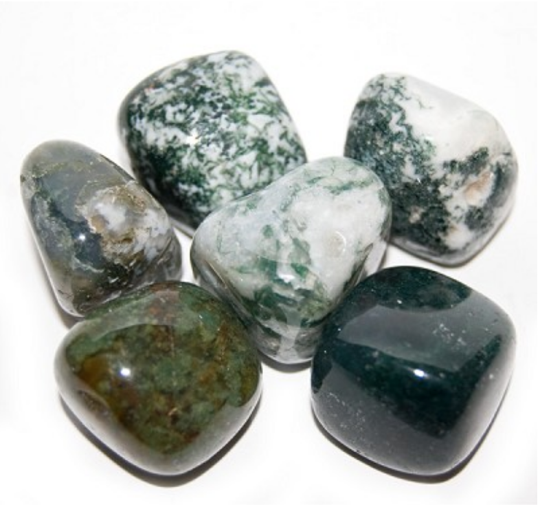 Moss Agate Tumbled (1 stone)