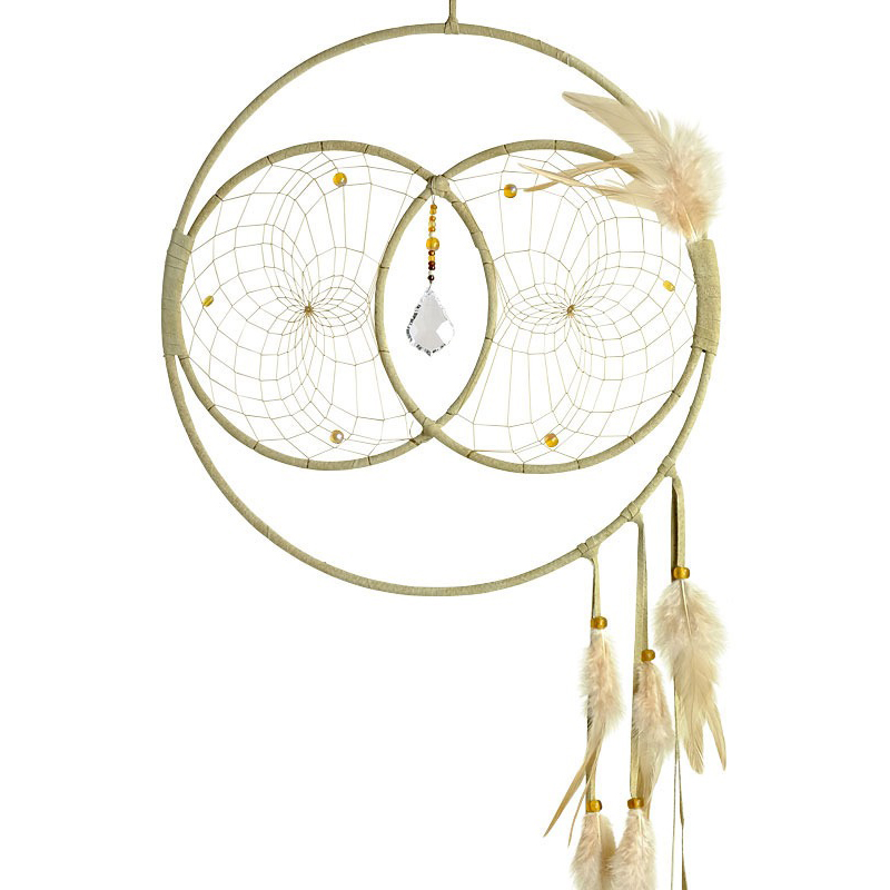 Soul Connection Double Dream Catcher - tan