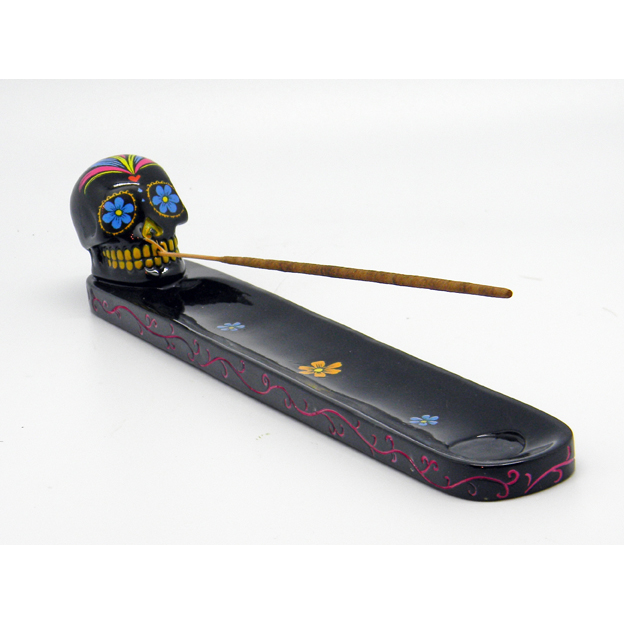 Incense Burner Day of the Dead Black